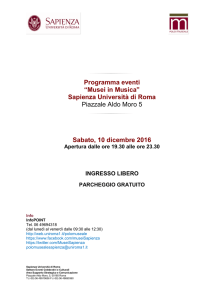 Programma eventi “Musei in Musica” Sapienza Università di Roma
