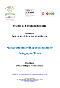 Scuola di Specializzazione Master Biennale di Specializzazione