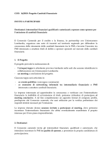 COD. 16/2015: Progetto Cambiali Finanziarie INVITO A
