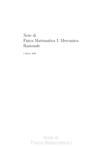 Note di Fisica Matematica I