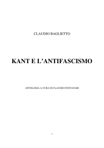 KANT E L`ANTIFASCISMO