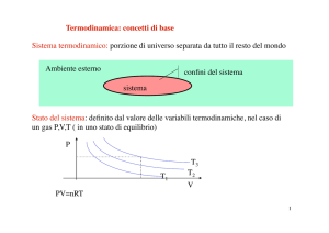Termodinamica: concetti di base Sistema termodinamico: porzione