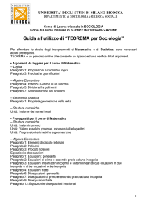 TEOREMA per Sociologia - Dipartimento di Sociologia e Ricerca