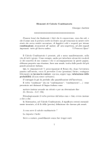 Elementi di Calcolo Combinatorio Giuseppe Anichini