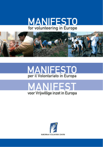 Manifesto per il volontariato in Europa