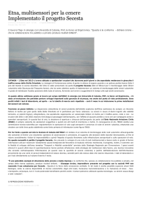 Etna, multisensori per la cenere Implementato il progetto