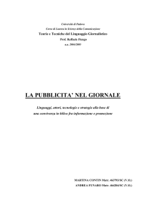 la pubblicita` nel giornale - Ebla