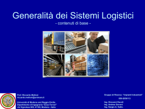 Corso di Logistica Industriale - LASI