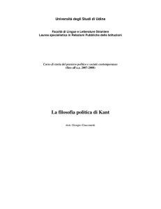 La filosofia politica di Kant