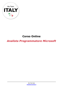 Corso Online Analista Programmatore Microsoft