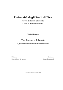 la guerra nel pensiero di Michel Foucault. Tesi