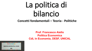 La politica di bilancio - Dipartimento di Economia, Statistica e Finanza