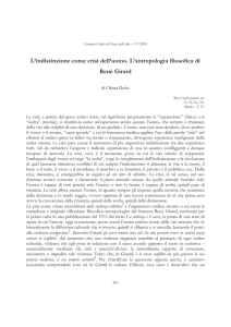 L`indistinzione come crisi dell`uomo. L`antropologia filosofica di