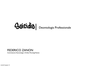 Suicidio| Deontologia Professionale FEDERICO ZANON