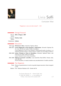 Livia Soffi – Curriculum Vitae - Dipartimento di Informatica e