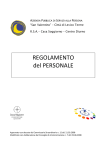 REGOLAMENTO del PERSONALE