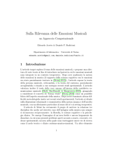 Sulla Rilevanza delle Emozioni Musicali