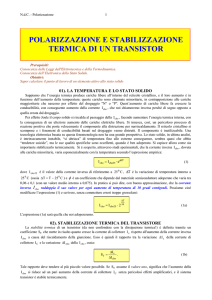 POLARIZZAZIONE E STABILIZZAZIONE TERMICA DI UN