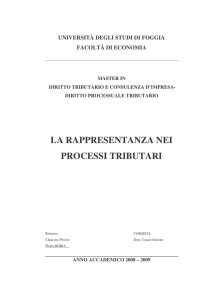 La rappresentanza nei processi tributari