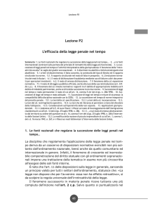 Lezione P2 L`efficacia della legge penale nel tempo