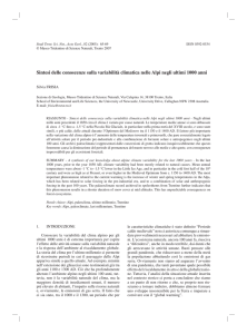 Sintesi delle conoscenze sulla variabilità climatica nelle Alpi negli