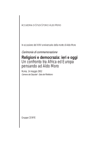 Religioni e democrazia: ieri e oggi Un confronto tra Africa ed Europa