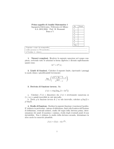 Testo e svolgimento del primo appello e dei recuperi sulle prove in