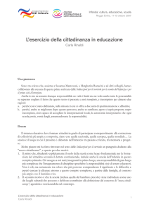 L`esercizio della cittadinanza in educazione