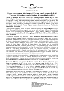 comunicato stampa - Teatro Lirico di Cagliari