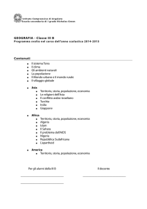 GEOGRAFIA - Classe III B Contenuti