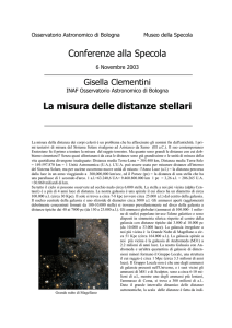 Conferenze alla Specola La misura delle distanze stellari