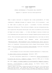 Prof. Livio Sichirollo STORIA UNIVERSALE E "FILOSOFIA DEL