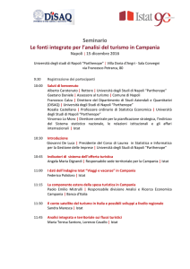 Seminario Le fonti integrate per l`analisi del turismo in Campania
