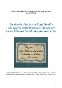 La «Storia d`Italia» di Luigi Anelli: una ricerca nella Biblioteca Antica