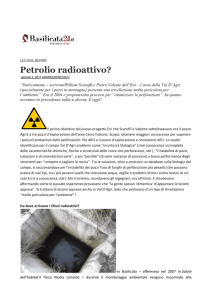 Petrolio radioattivo? - LABORATORIO PER VIGGIANO