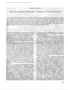 METODOLOGIA DEL RESTAURO E PROGETTO ARCHITETTONICO