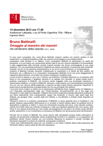 Omaggio a Bruno Bettinelli 14.12.`13