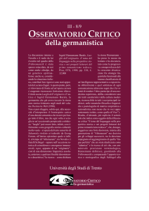 Osservatorio Critico della germanistica n.8-9