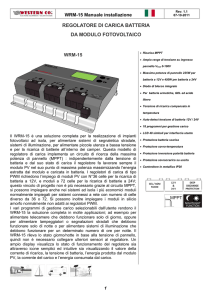 REGOLATORE DI CARICA BATTERIA DA MODULO FOTOVOLTAICO