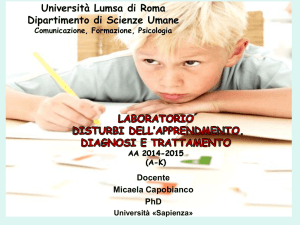 Università Lumsa di Roma Dipartimento di Scienze Umane