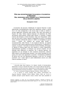 per una ricostruzione filologica e filosofica di bauman - I-LEX