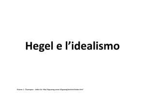 Hegel e l`idealismo - Archivio materiali didattici