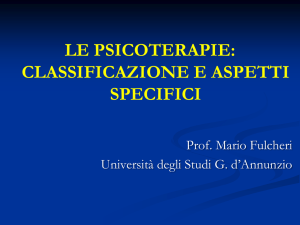 le psicoterapie - Dipartimento di Scienze Psicologiche, della Salute