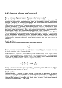 6. L`aria umida e le sue trasformazioni