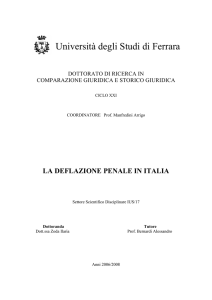 la deflazione penale in italia