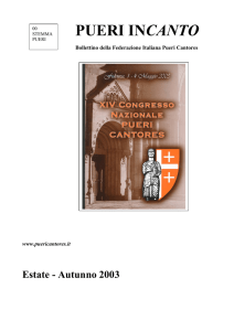 N. PueriInCanto autunno 2003 - Federazione Italiana Pueri Cantores