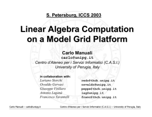 Linear Algebra Computation on a Model Grid