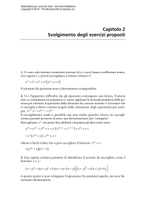 Capitolo 2 Svolgimento degli esercizi proposti