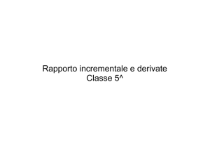 Rapporto incrementale e derivate Classe 5^