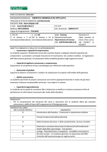 genetica generale e applicata - Dipartimento di Scienze (UNIBAS)